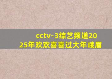 cctv-3综艺频道2025年欢欢喜喜过大年峨眉